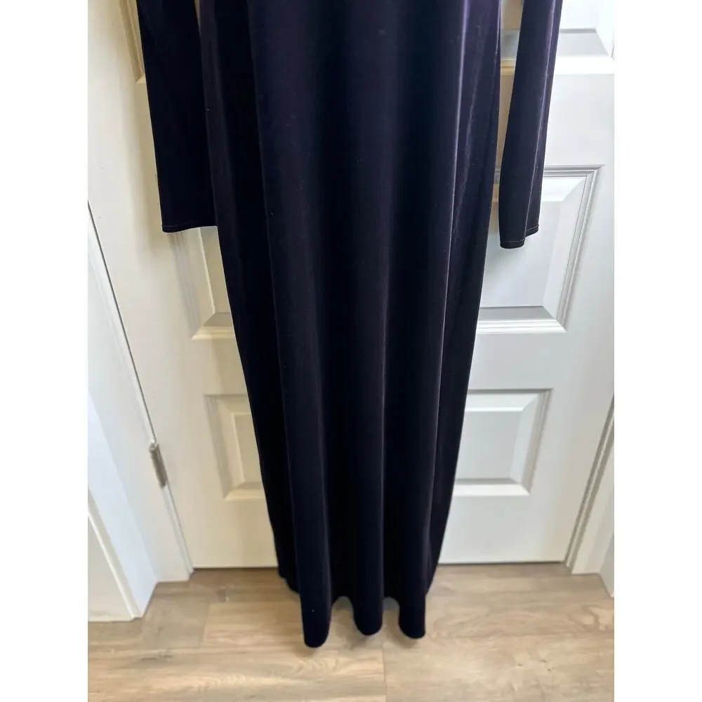 Vintage Max Studio Purple Velvet Maxi Dress Made in USA Sz LG Witchy Whimsigoth